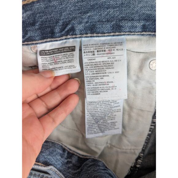 Levis 514 Jeans Mens 36x32 Blue Faded Whiskered Denim Straight Leg Cotton READ - Picture 16 of 16